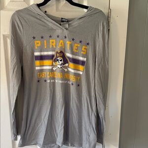 ECU Pirates Gray Long Sleeve Hoodie